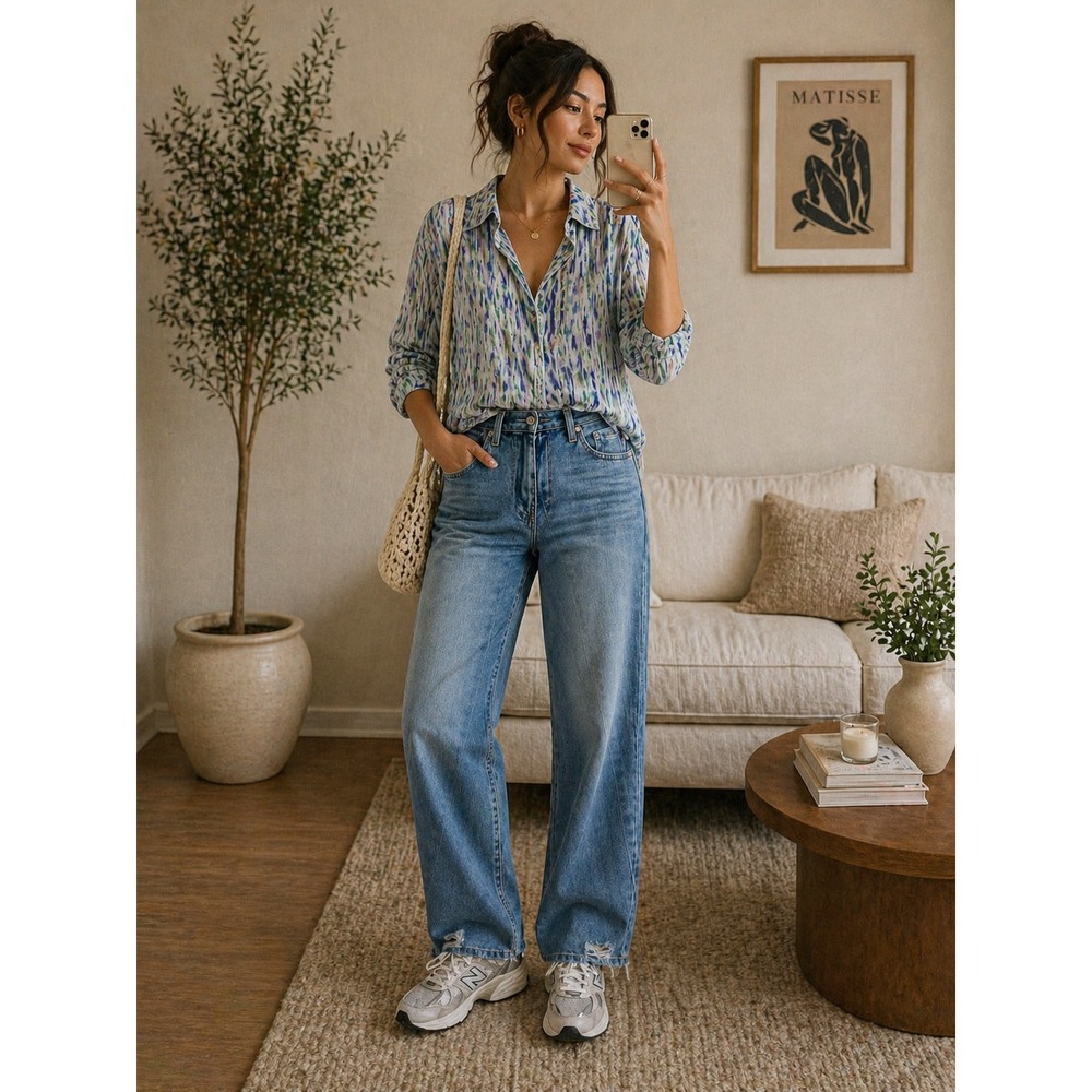 AG Adriano Goldschmied Phoebe High Rise Straight Leg Blue Distressed Jeans 31R